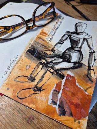 -Na zastávce- . . . #monimej #monimejart #nazastavce #skicak #artprocess #figuralnikresba #inkdrawing #myart...