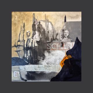 🖼️ Koláž SCHON (2025) . . . #monimej #monimejart #memoismus #kolaz #proces #tvorba #artprocess #monimej #schon #mixedmedia...